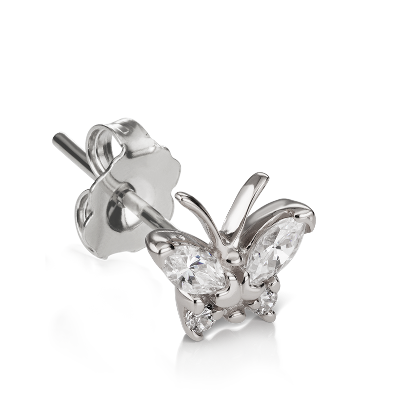 Diamond Marquise Butterfly Stud Earring