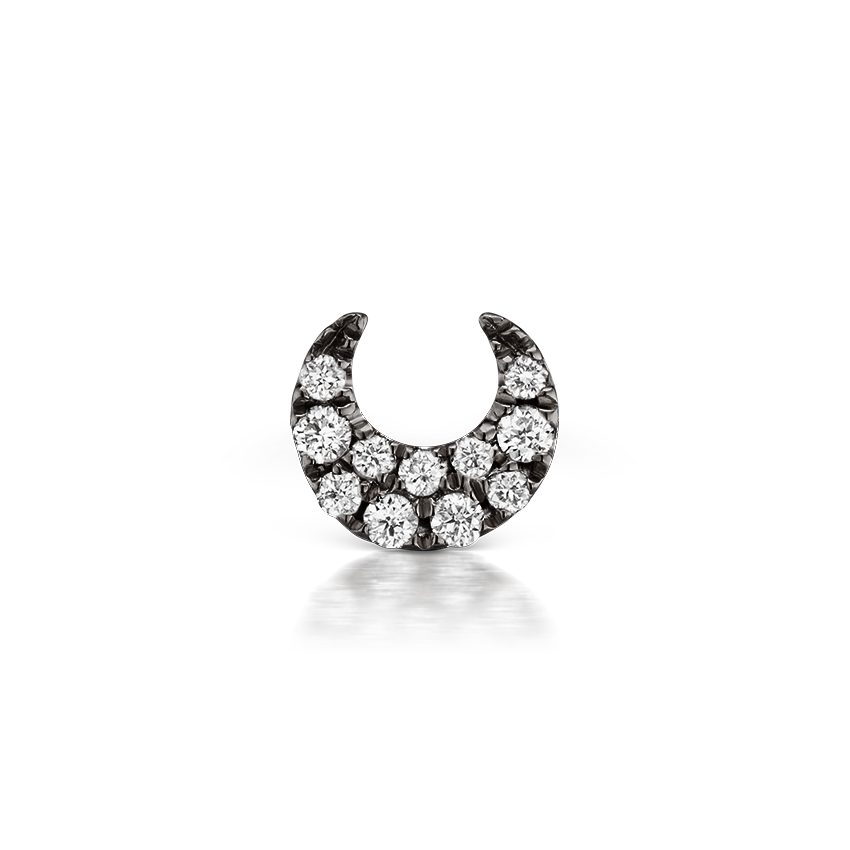 Diamond Moon Stud Earring