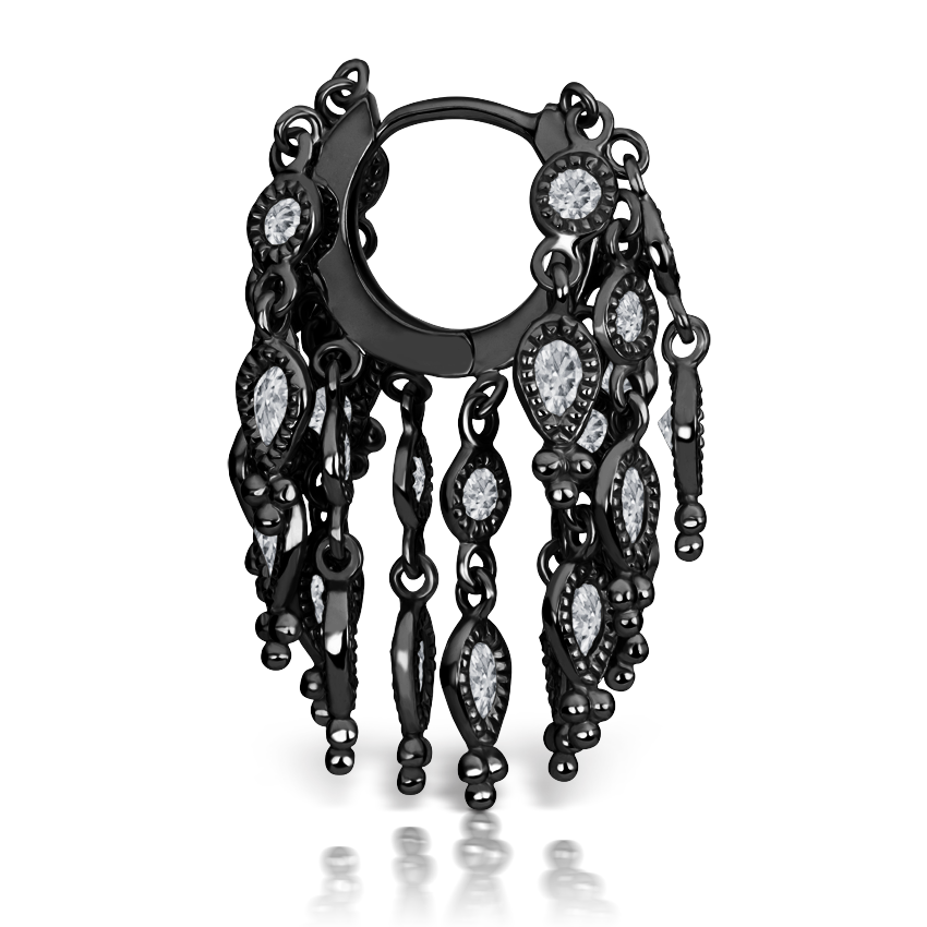Diamond Tassel Eternity Hoop Earring