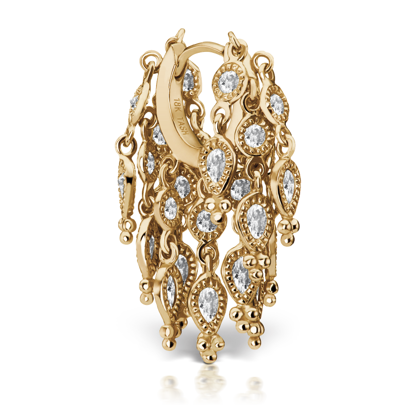 Diamond Tassel Eternity Hoop Earring