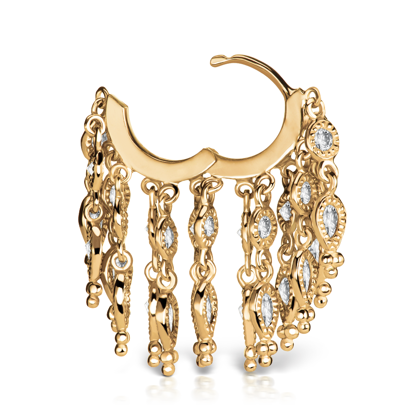 Diamond Tassel Eternity Hoop Earring