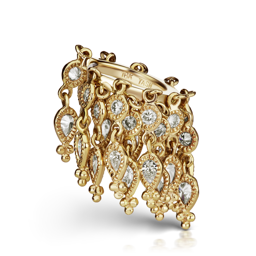 Diamond Tassel Eternity Hoop Earring