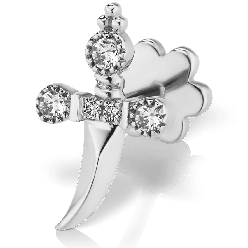 Diamond Trinity Hilt Dagger Threaded Stud