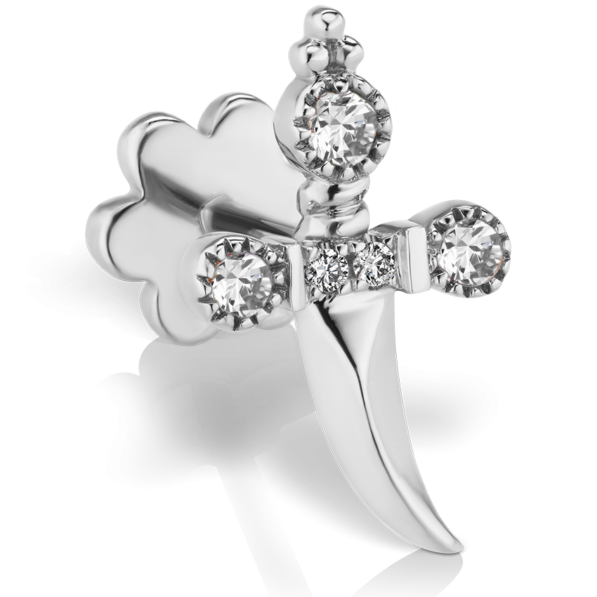 Diamond Trinity Hilt Dagger Threaded Stud