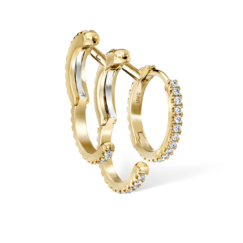 Diamond Triple Linked Eternity Hoop Earring and Cuffs