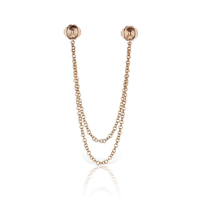 Connecting Double Chain Stud Earring Backs