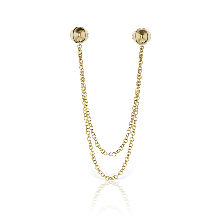 Connecting Double Chain Stud Earring Backs
