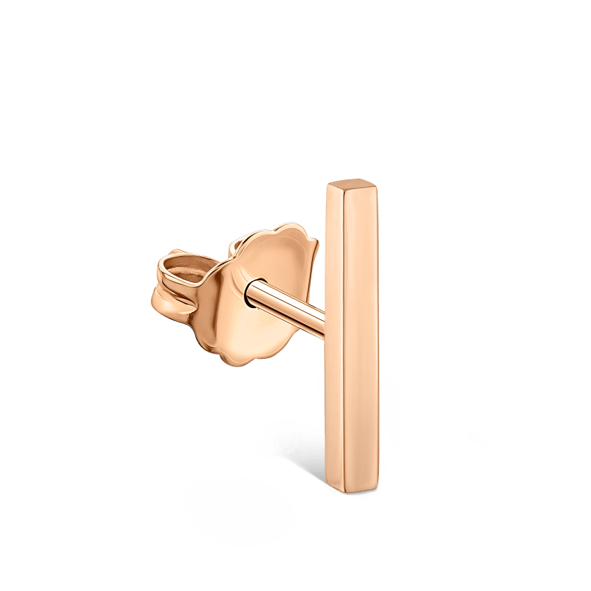 Polished Square Bar Stud Earring