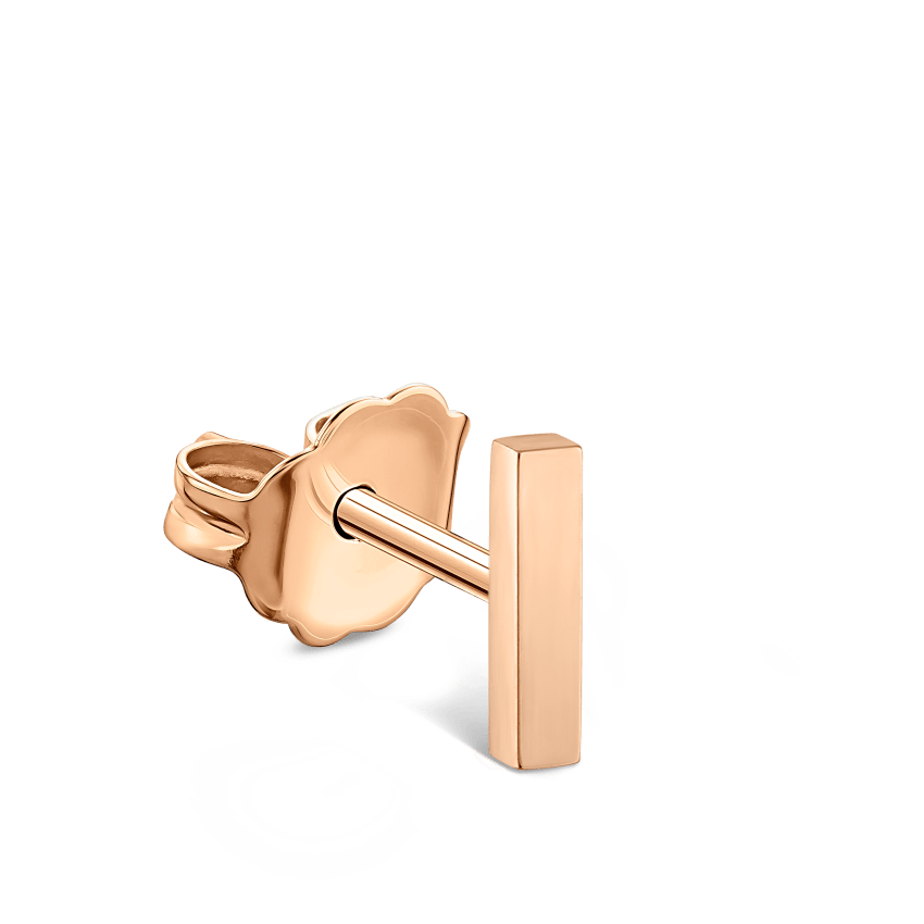 Polished Square Bar Stud Earring