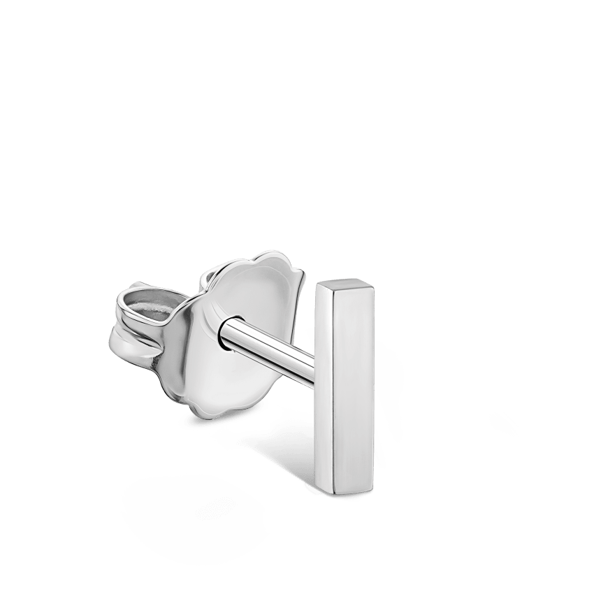 Polished Square Bar Stud Earring
