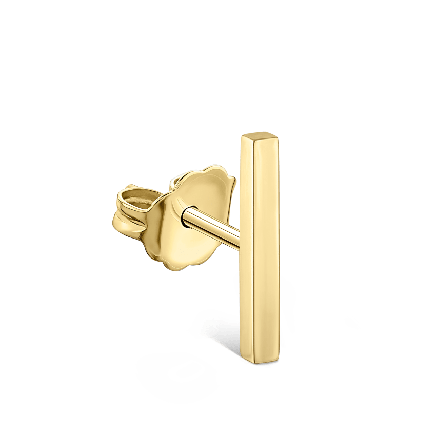 Polished Square Bar Stud Earring