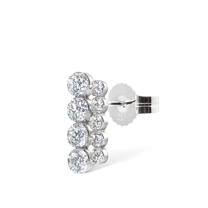 Invisible Set Diamond Apsara Bar Stud Earring