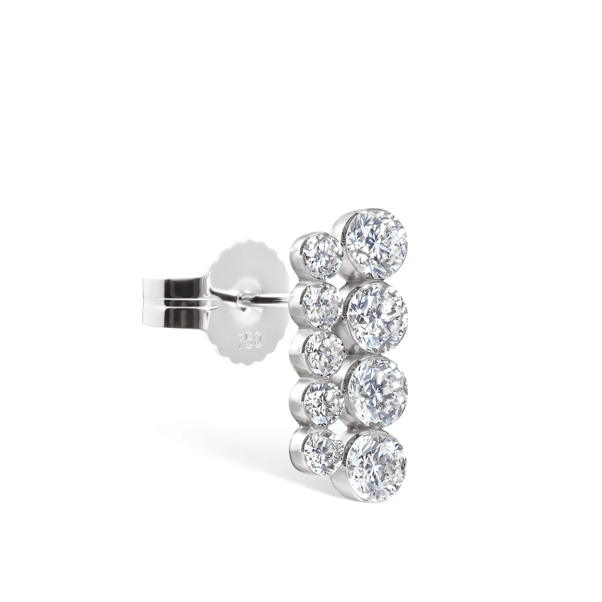 Invisible Set Diamond Apsara Bar Stud Earring