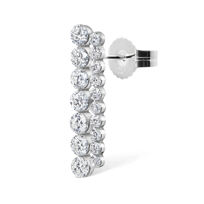 Invisible Set Diamond Apsara Bar Stud Earring