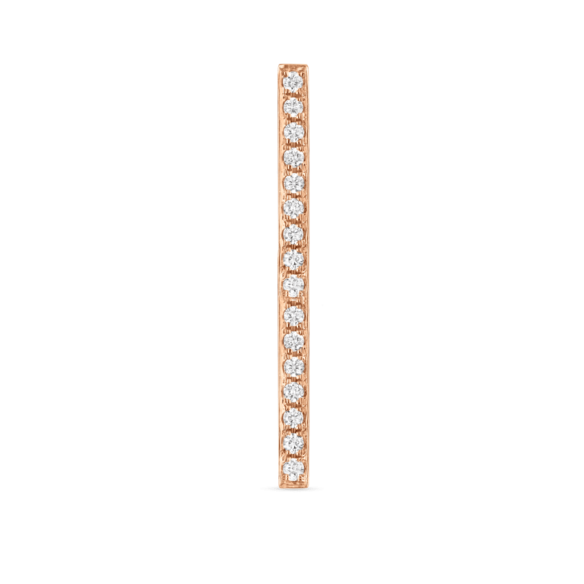 Square Diamond Pavé Bar Stud Earring