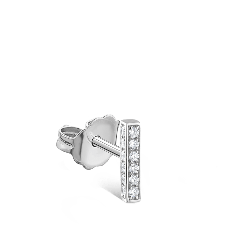 Square Diamond Pavé Bar Stud Earring