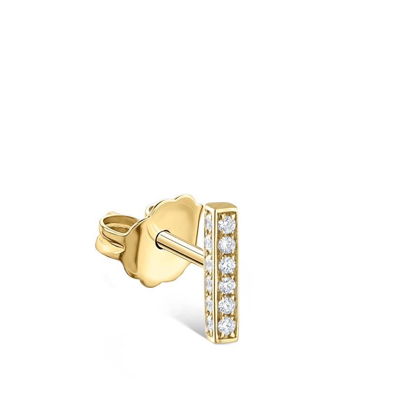 Square Diamond Pavé Bar Stud Earring