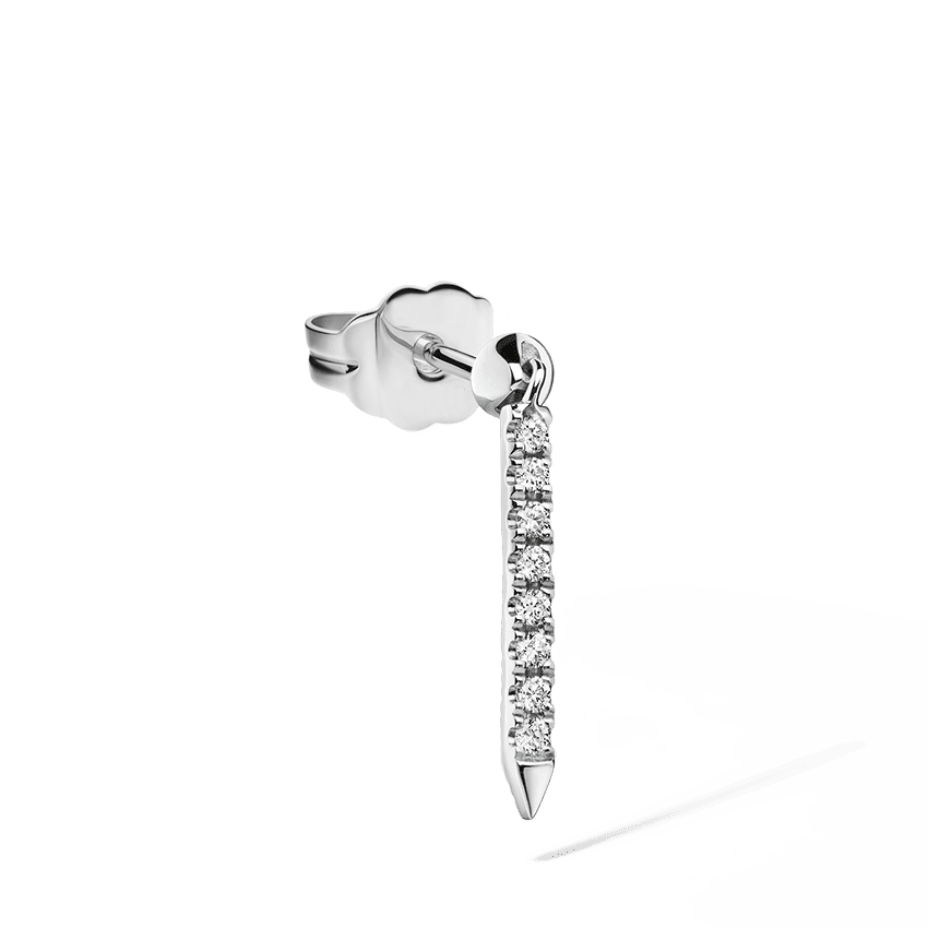 Diamond Eternity Bar Charm Stud Earring