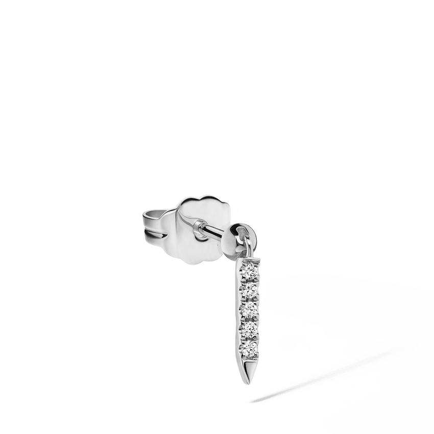 Diamond Eternity Bar Charm Stud Earring