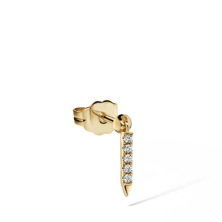 Diamond Eternity Bar Charm Stud Earring