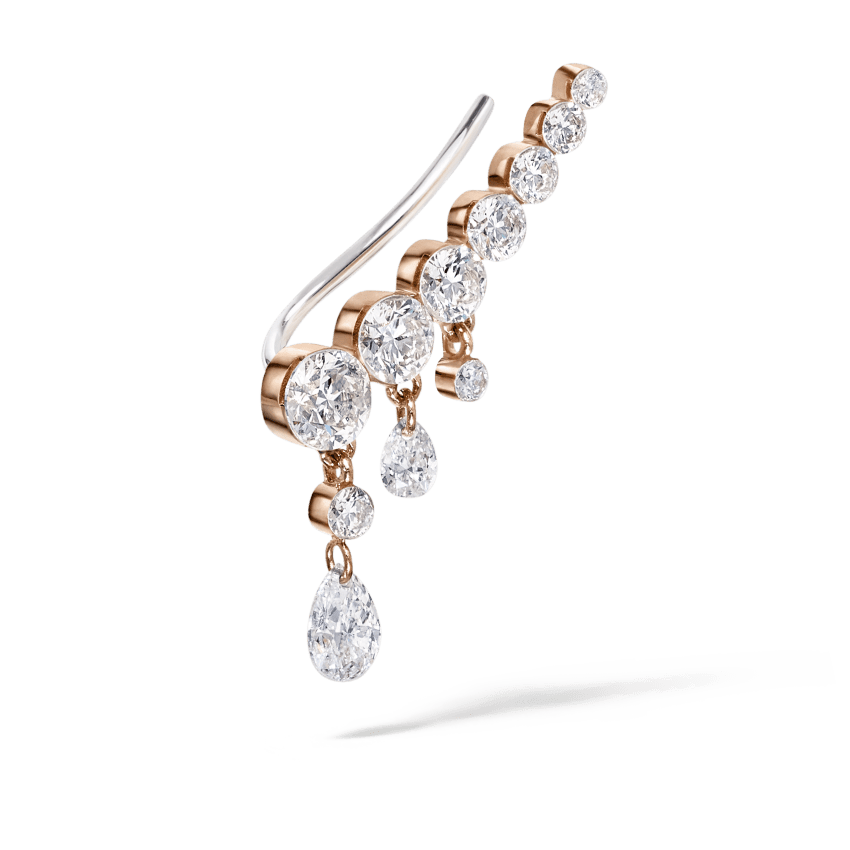 18mm Curved Crescendo Bar Invisible Set Diamond Ear Climber