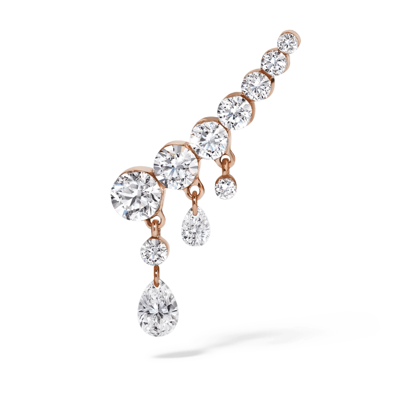 18mm Curved Crescendo Bar Invisible Set Diamond Ear Climber