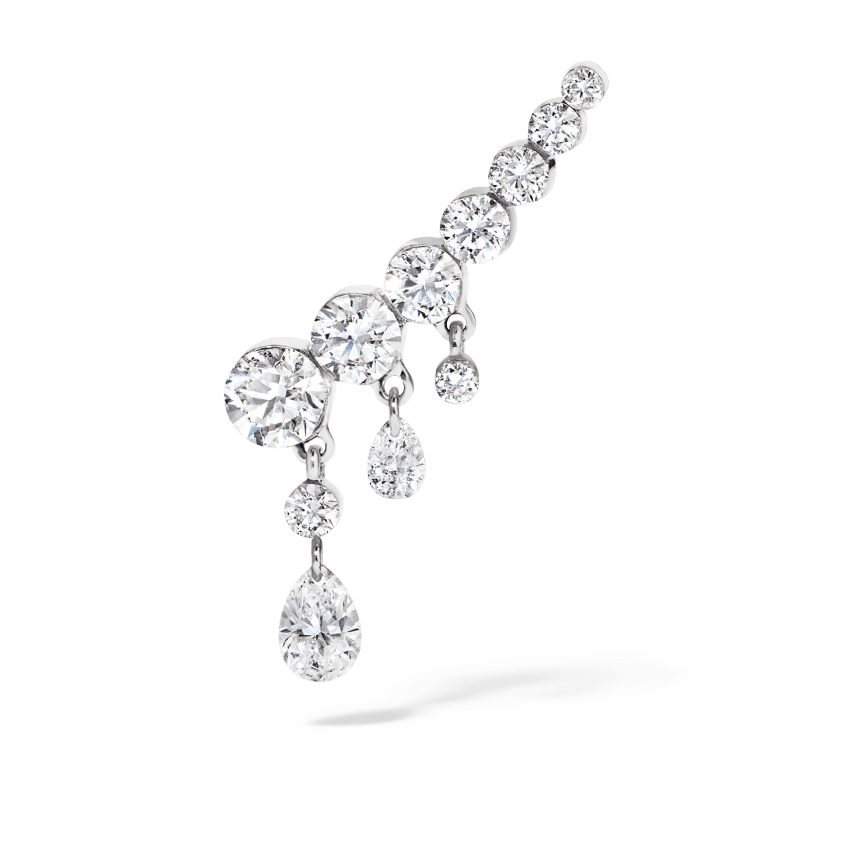 18mm Curved Crescendo Bar Invisible Set Diamond Ear Climber