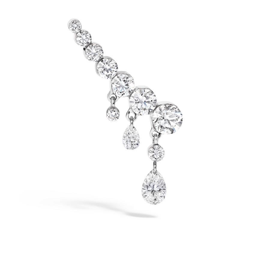 18mm Curved Crescendo Bar Invisible Set Diamond Ear Climber