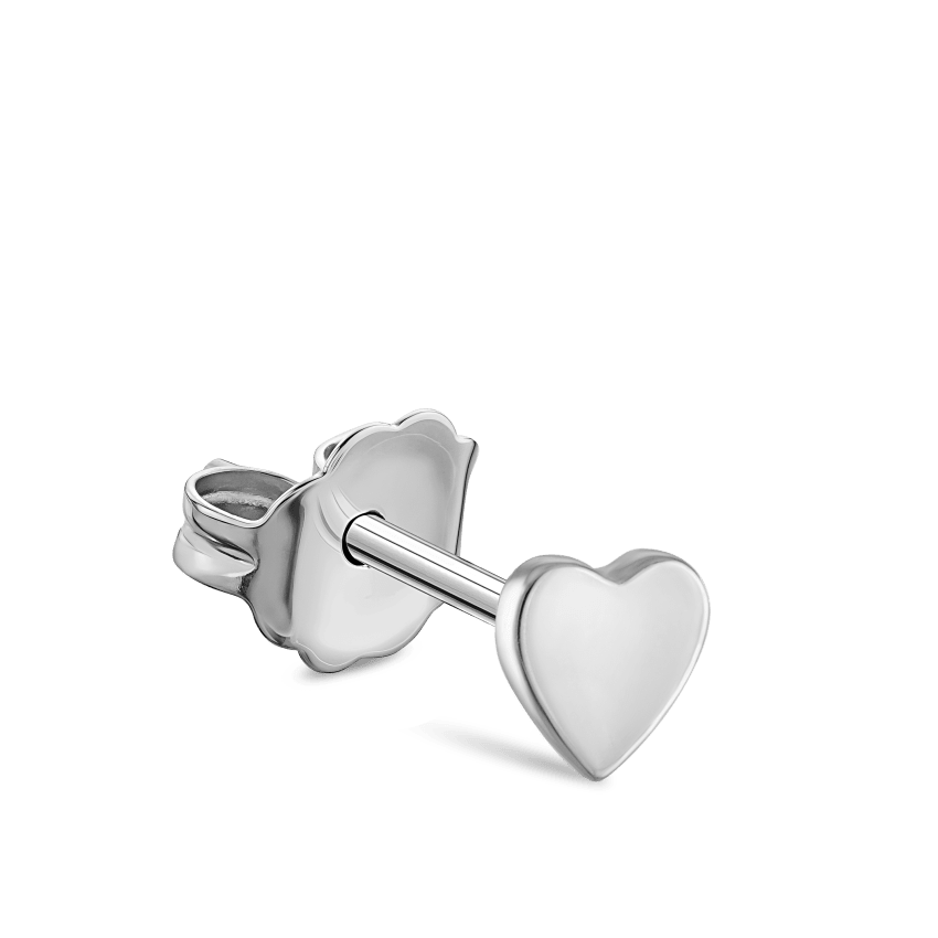 Plain Heart Traditional Stud Earring