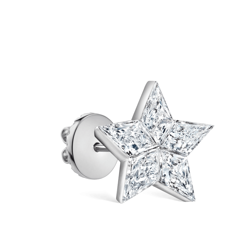 Invisible Set Diamond Star Stud Earring