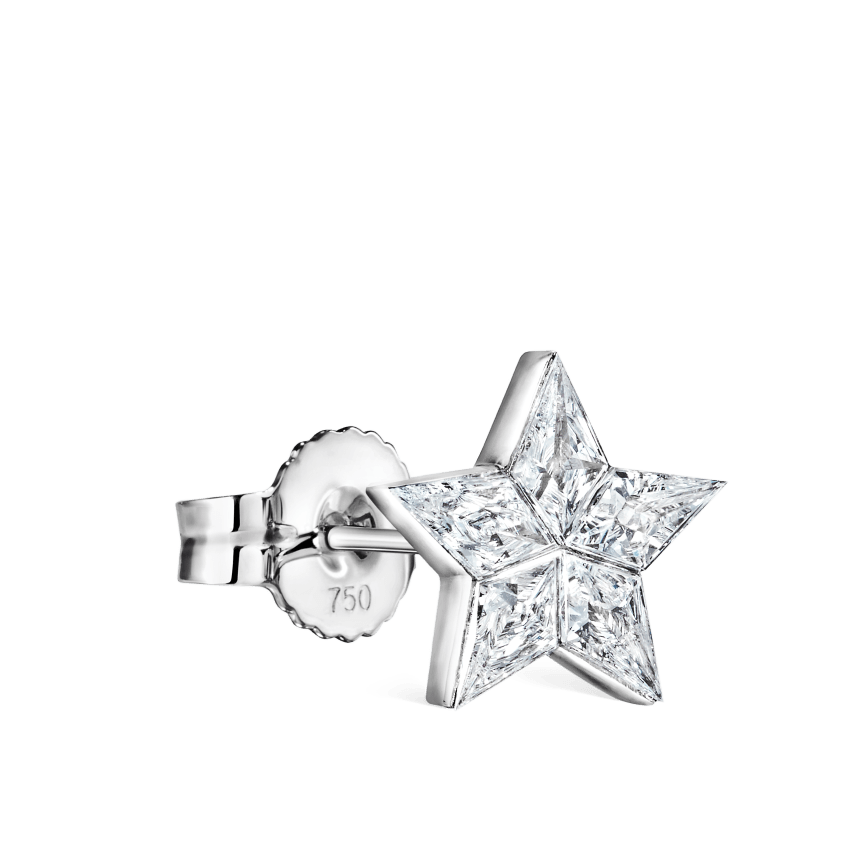 Invisible Set Diamond Star Stud Earring
