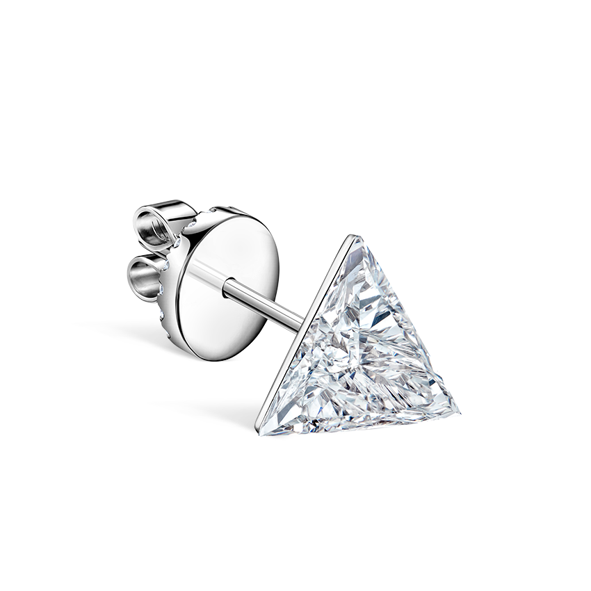 Invisible Set Triangle Diamond Stud Earring