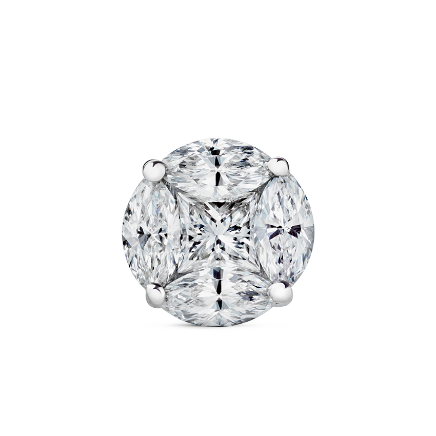 Diamond Cluster Stud Earring