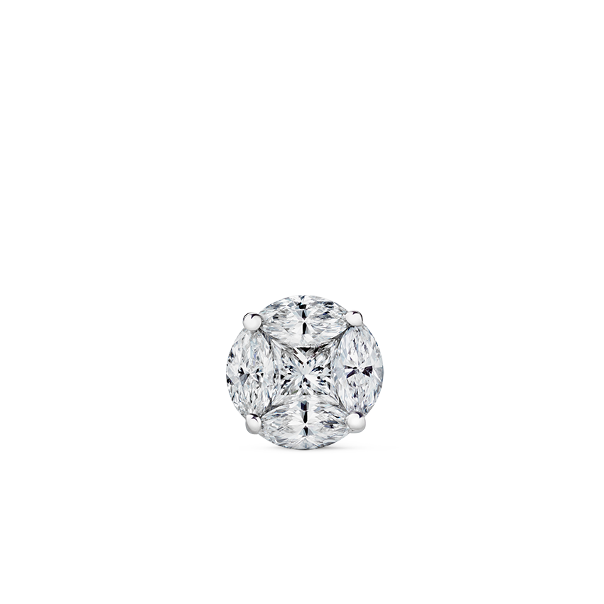 Diamond Cluster Stud Earring