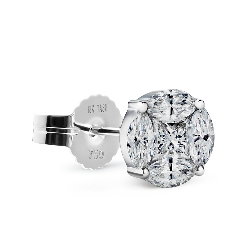 Diamond Cluster Stud Earring