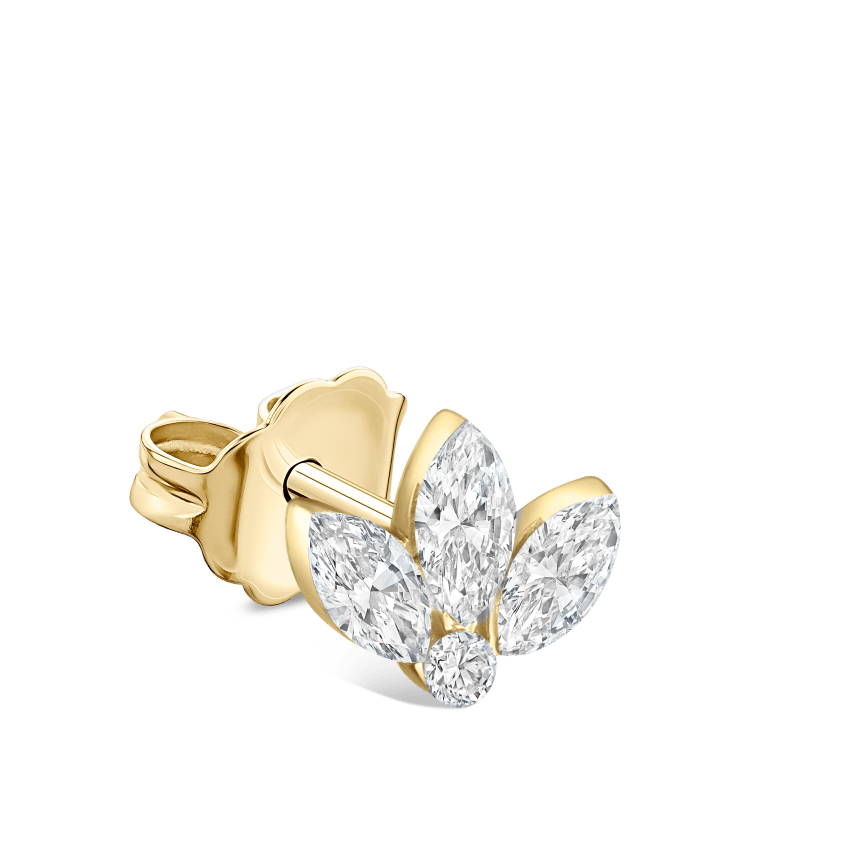 Invisible Set Diamond Lotus Stud Earring