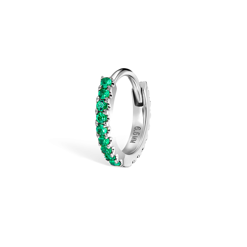 Emerald Eternity Hoop Earring
