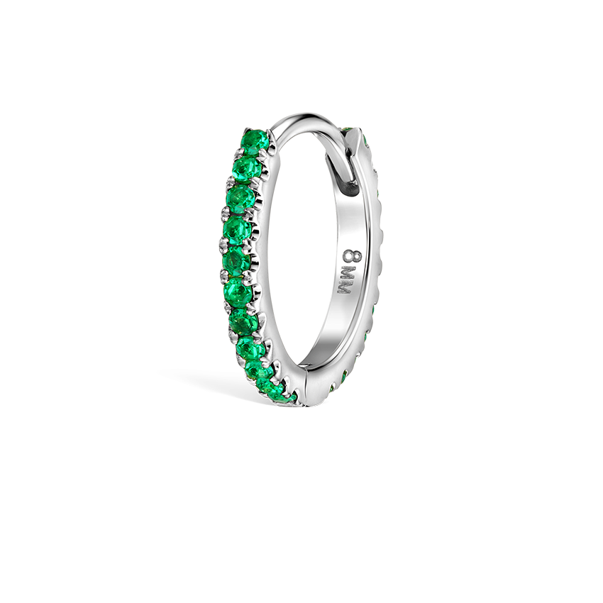 Emerald Eternity Hoop Earring