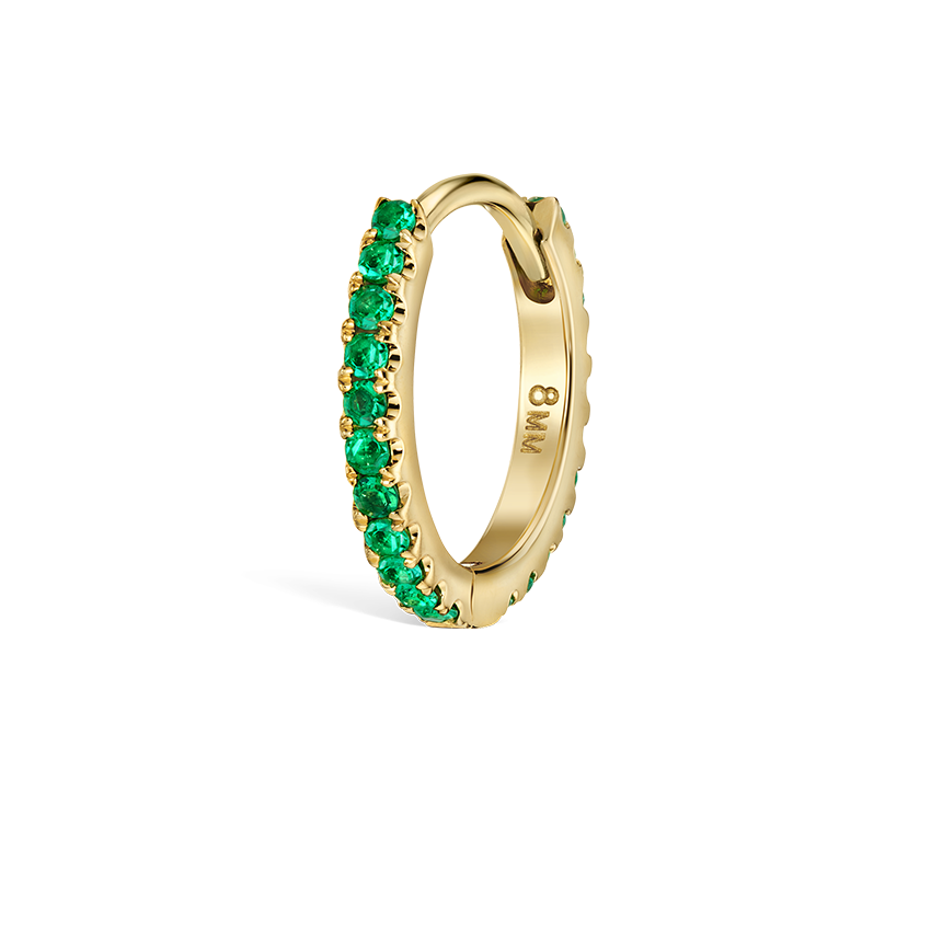 Emerald Eternity Hoop Earring