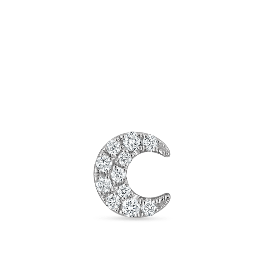 Diamond Moon Stud Earring