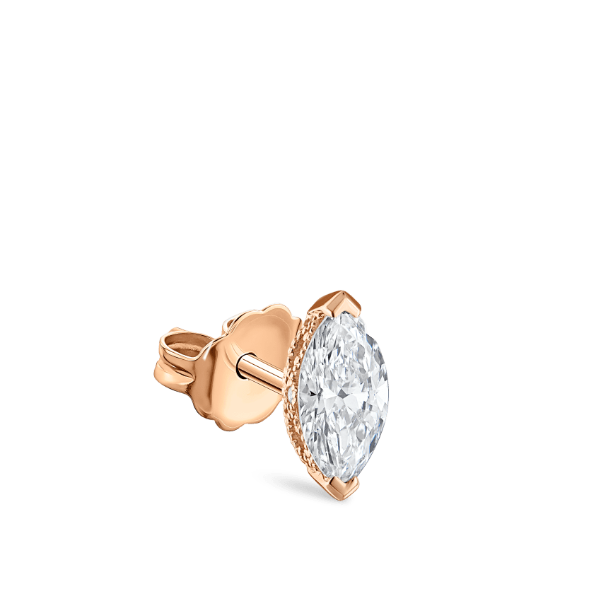 Marquise Diamond Stud Earring