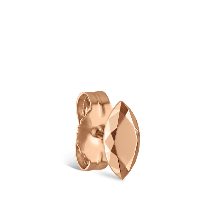 Faceted Gold Marquise Stud Earring