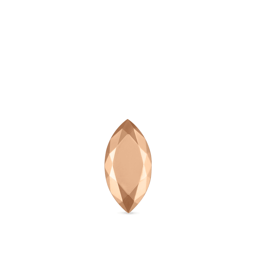 Faceted Gold Marquise Stud Earring