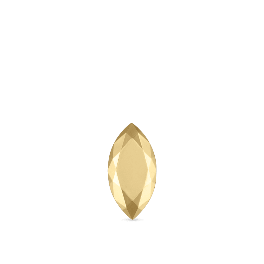 Faceted Gold Marquise Stud Earring
