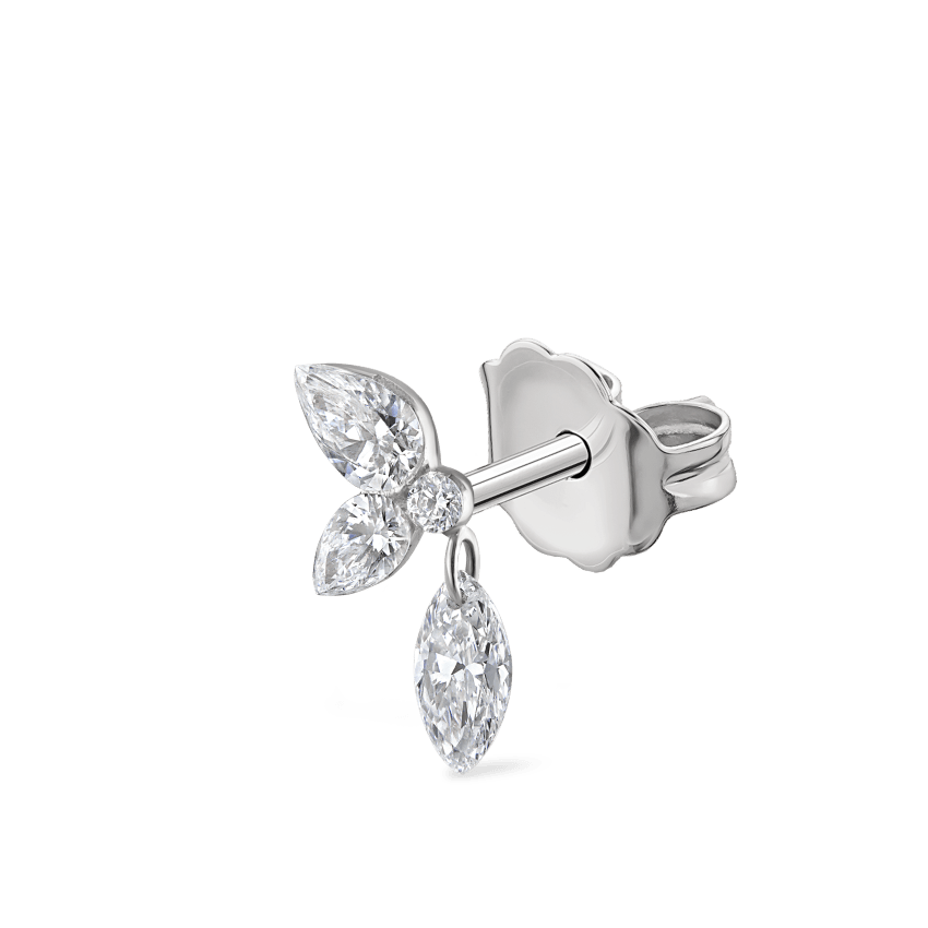 Marquise Pear Diamond Echo Stud Earring