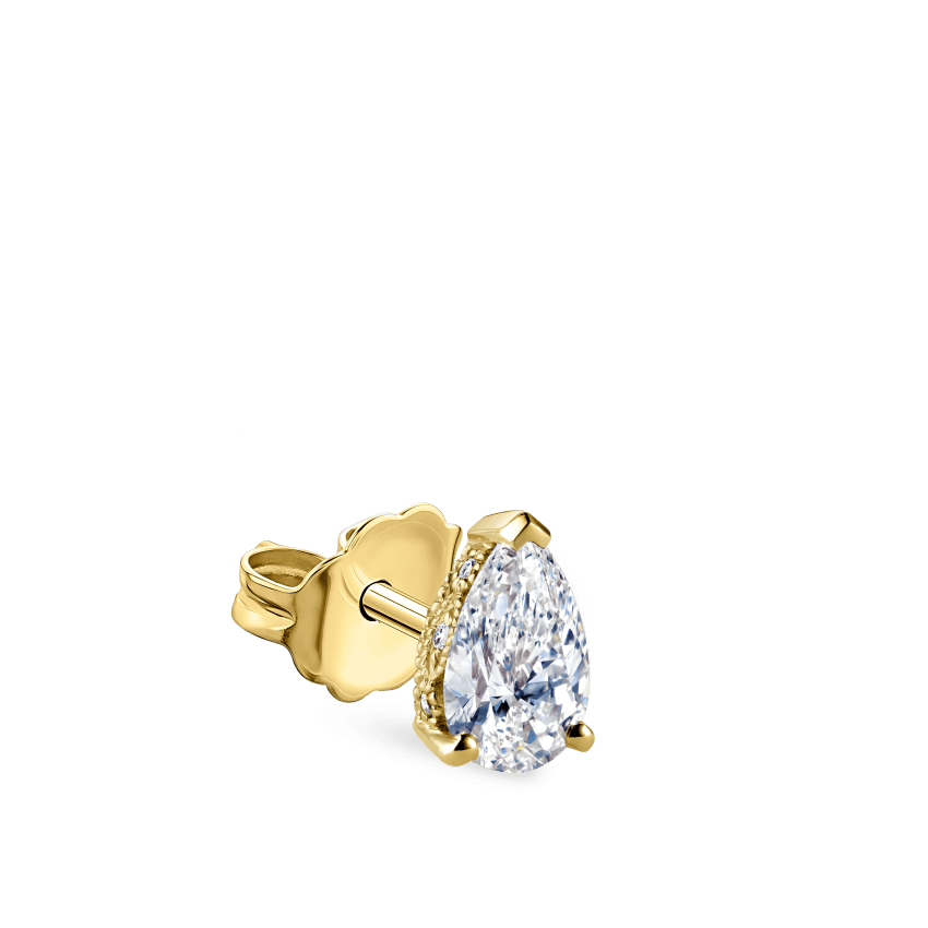 Diamond Pear Stud Earring