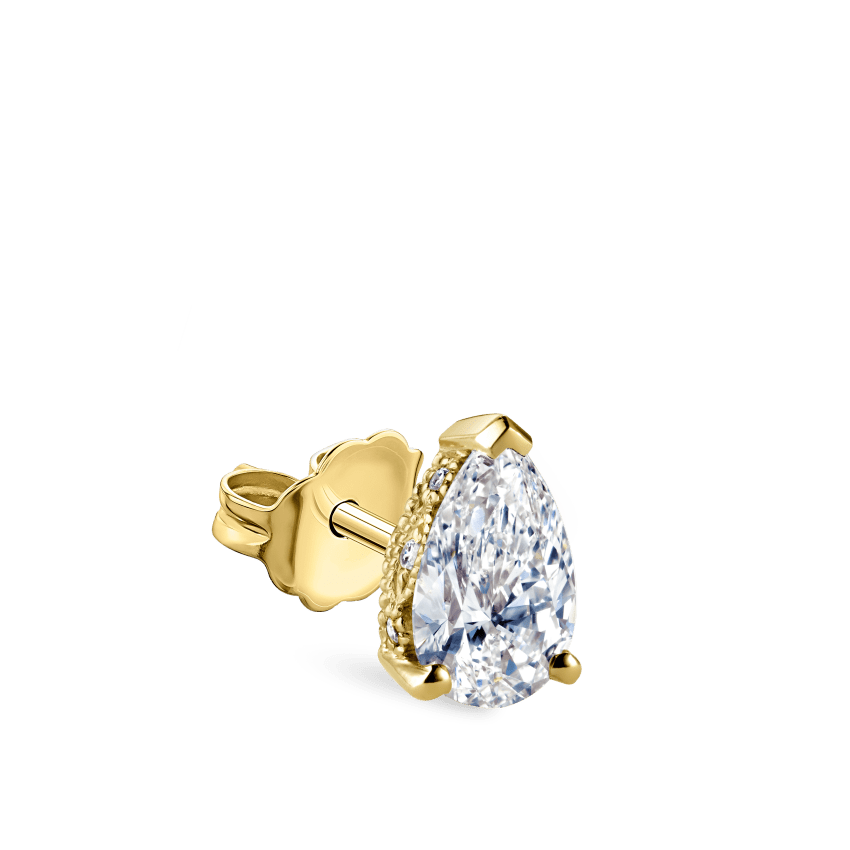 Diamond Pear Stud Earring