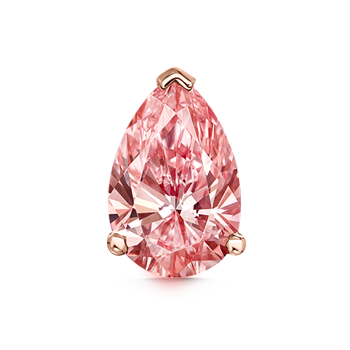 Prong Set Pink Pear Diamond, Invisible Set Filigree Stud Earring