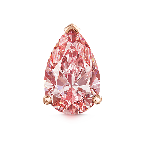 Prong Set Pink Pear Diamond, Invisible Set Filigree Stud Earring