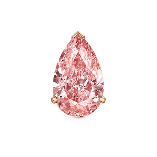 Prong Set Pink Pear Diamond, Invisible Set Filigree Stud Earring